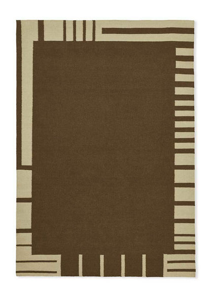 Curb Gill Thorpe Olive Mono 160cm 230cm Flatwoven Rug Website Overhead