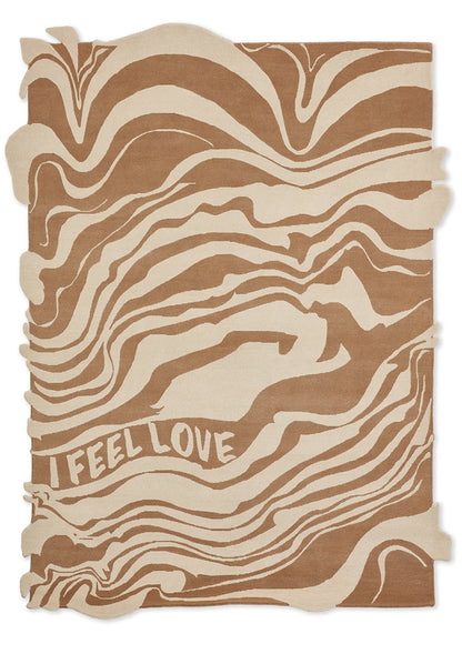 I feel love tan henry holland hand knotted rug