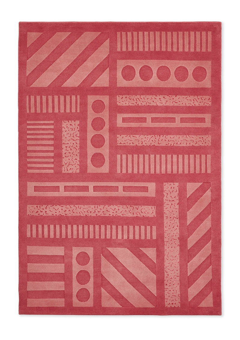 Pink noise camille walala hand knotted rug website resizing