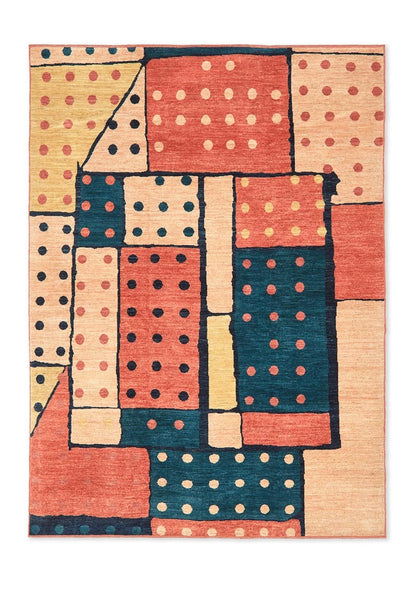 Website resizing 0013 Quad Verso Gill Thorpe handknotted rug overhead Low Res1