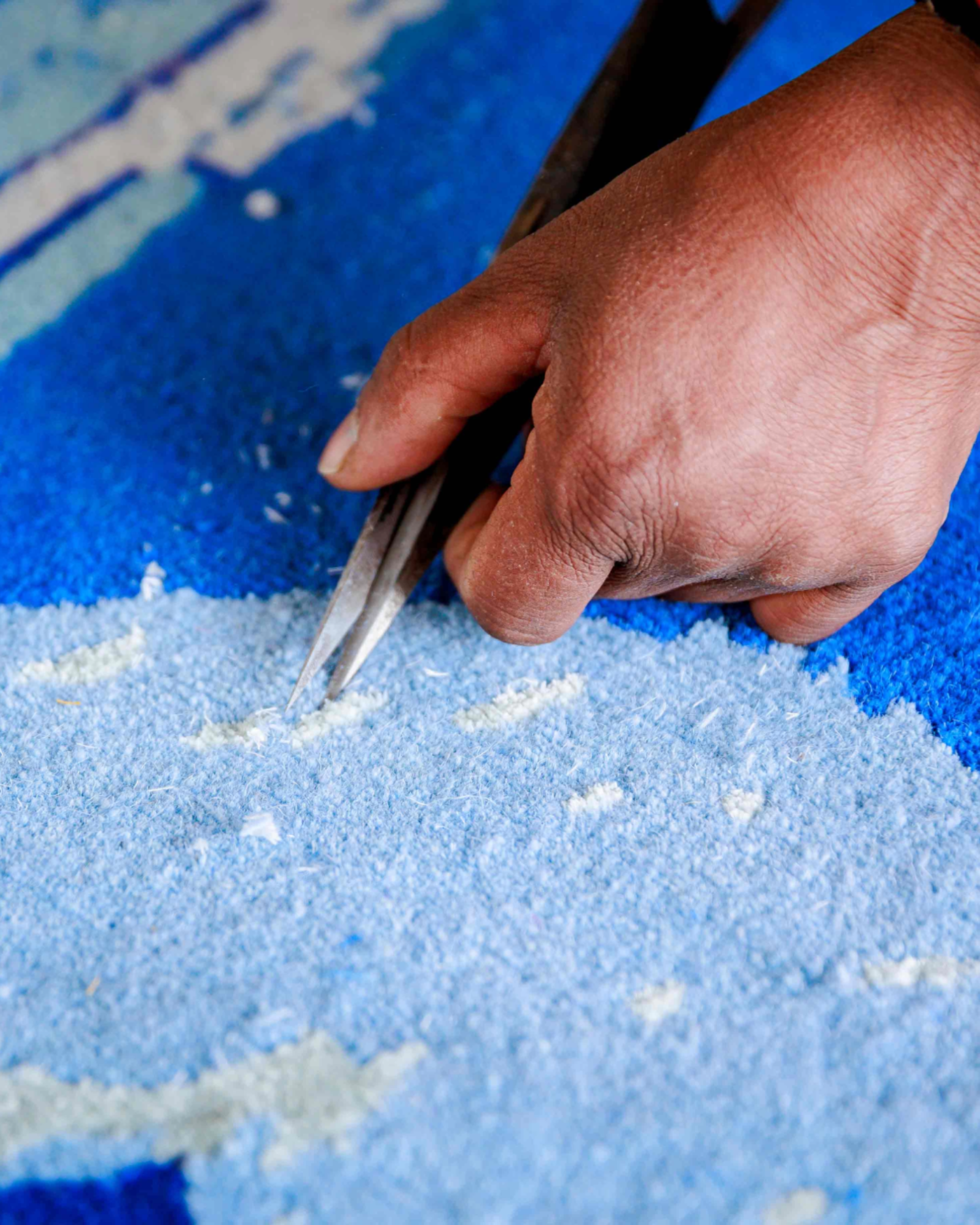 Hand carving the fine details