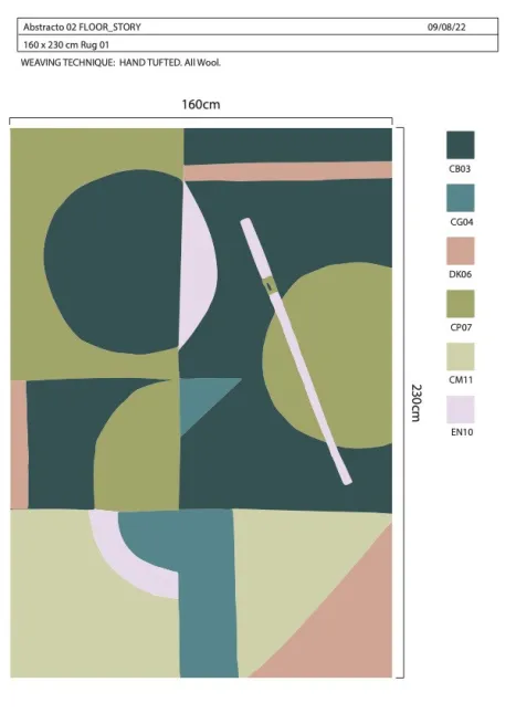 Bespoke / Tufted - Custom Abstracto-2, Green, Storey&Co
